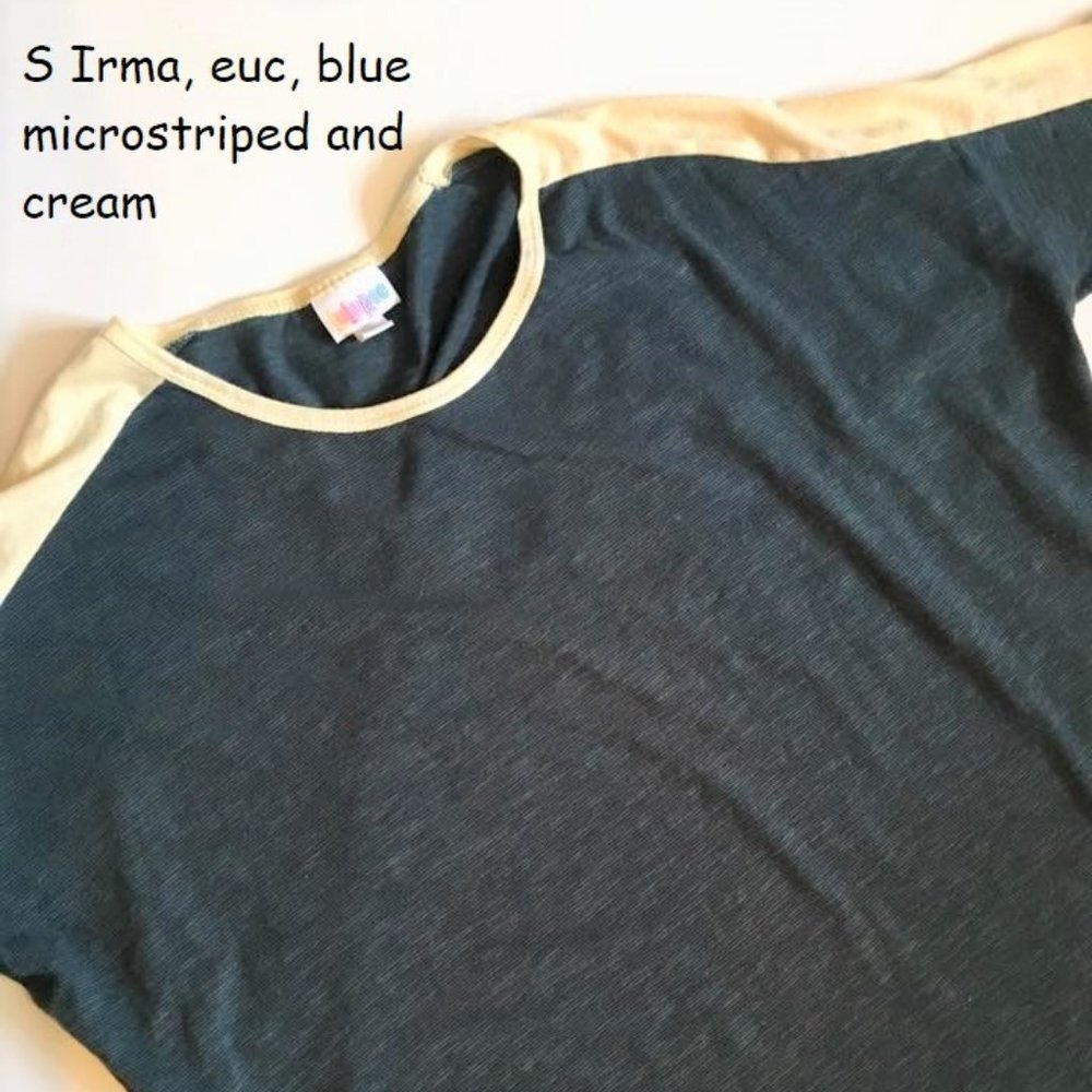 S Lularoe Irma oversized tunic, navy and cream